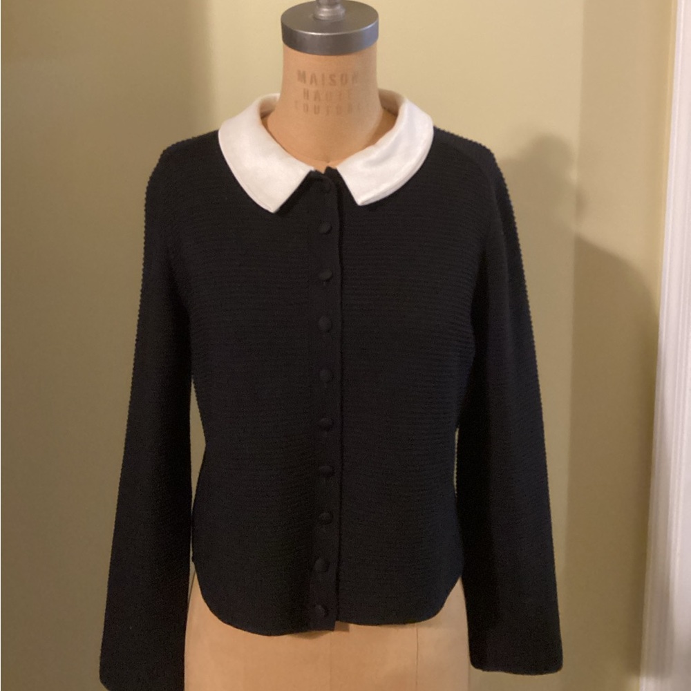 RENA LANGE, designer short wool cardigan/jacket, size 40/10